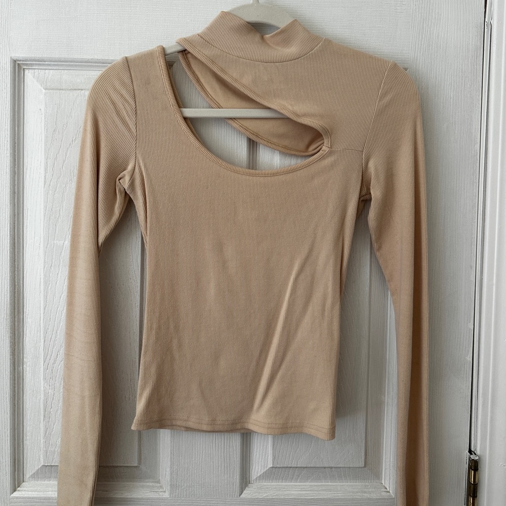 Ribbed cutout long sleeve knit top - 4th + Reckless